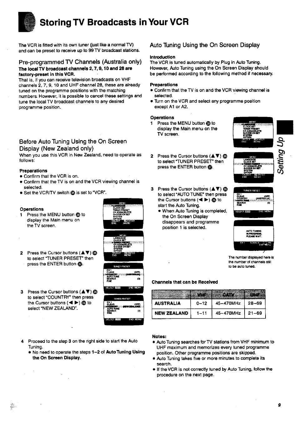 Storing tv broadcasts in your vcr, Preparations, Operations | Introduction, Notes | Panasonic nv-sj400 User Manual | Page 9 / 34