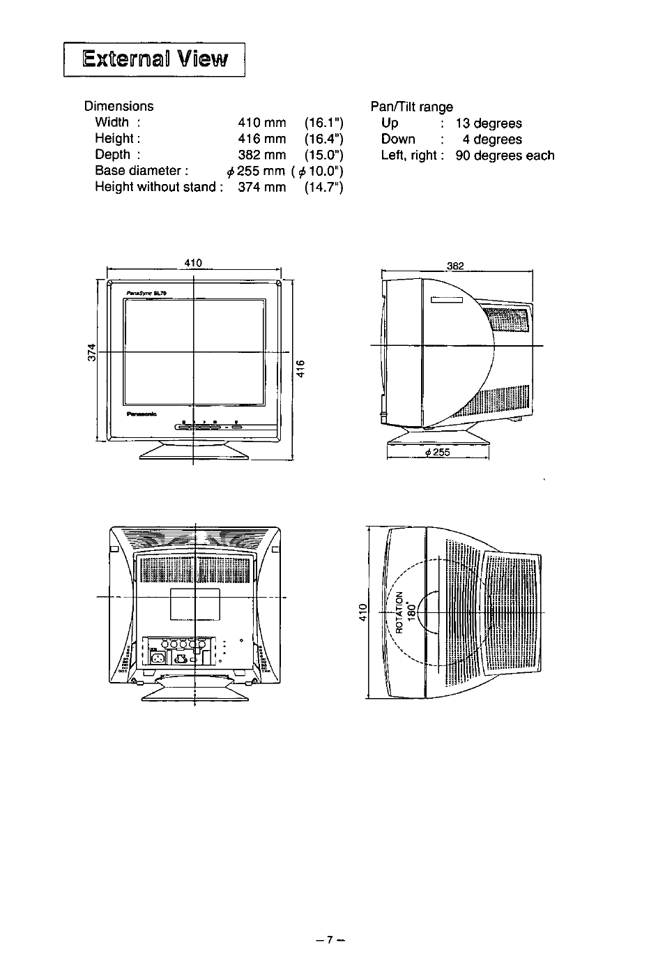 External view | Panasonic SL70 User Manual | Page 12 / 70