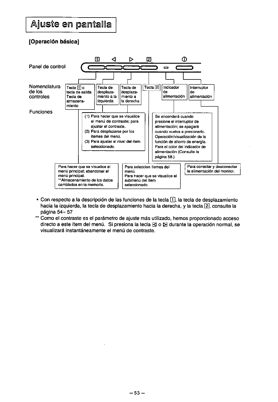 Ajuste en pantella, Ajuste en pantalla | Panasonic SL70 User Manual | Page 58 / 70