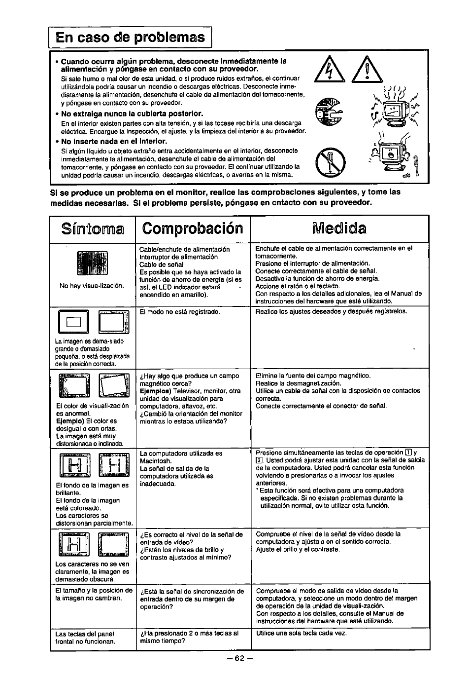 En caso de problemas, Comprobación | Panasonic SL70 User Manual | Page 67 / 70