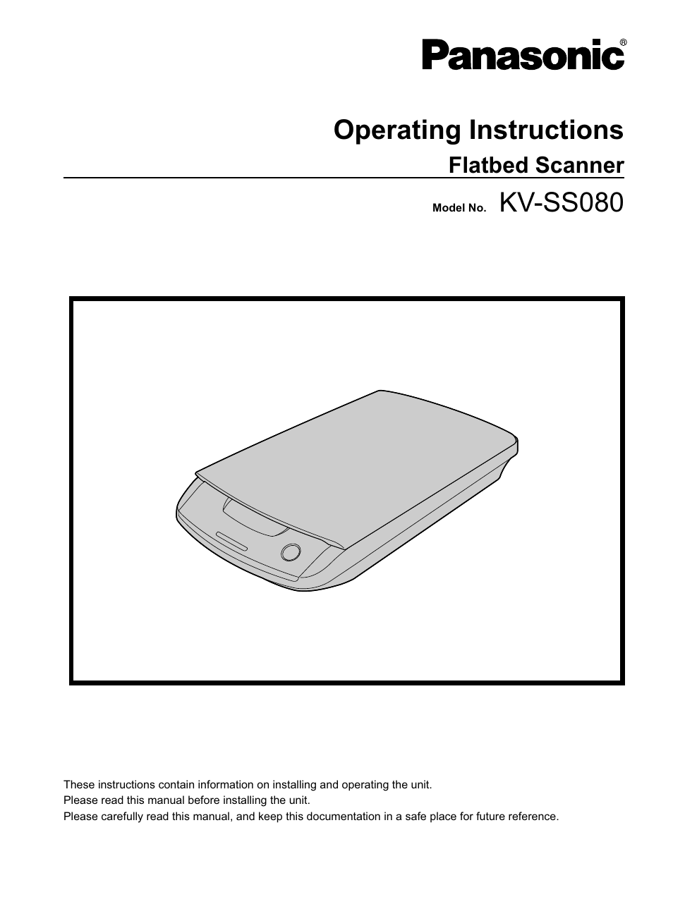 Panasonic KV-SS080 User Manual | 32 pages