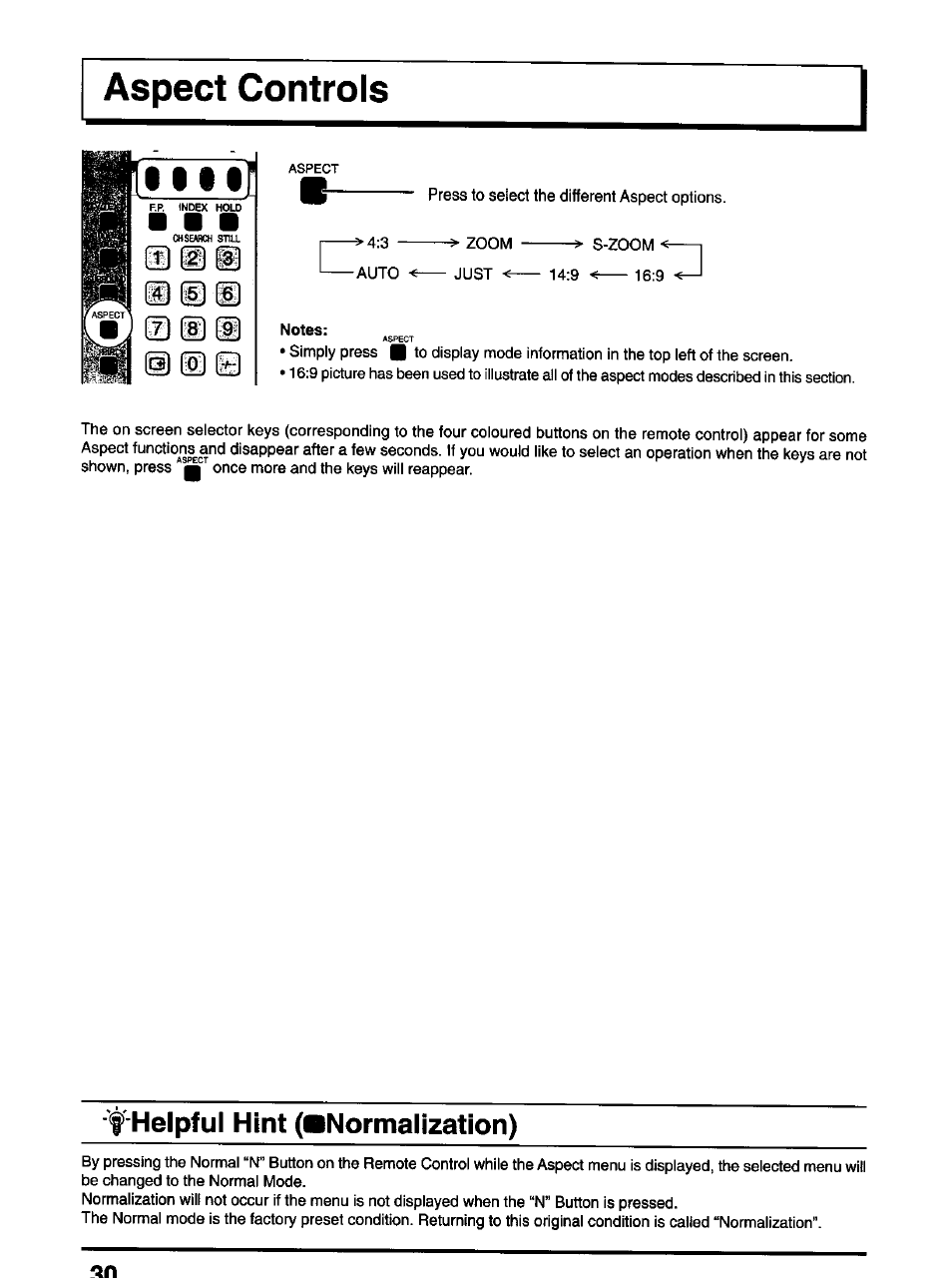 Notes, F helpful hint (■normalization), F helpful hint (■ normalization) | Panasonic TX-47P600H User Manual | Page 30 / 44