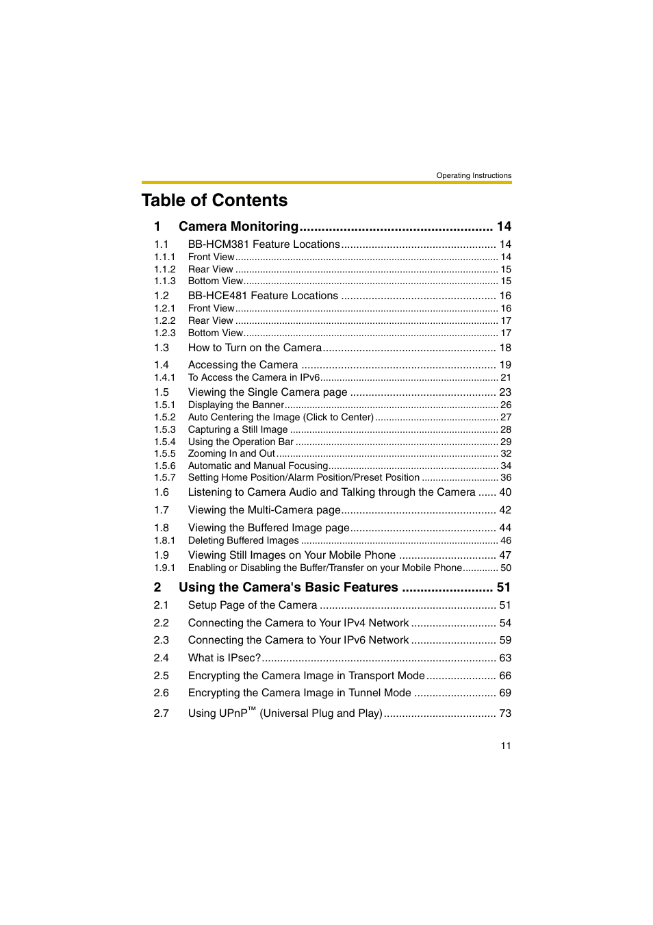 Panasonic BB-HCM381 User Manual | Page 11 / 204