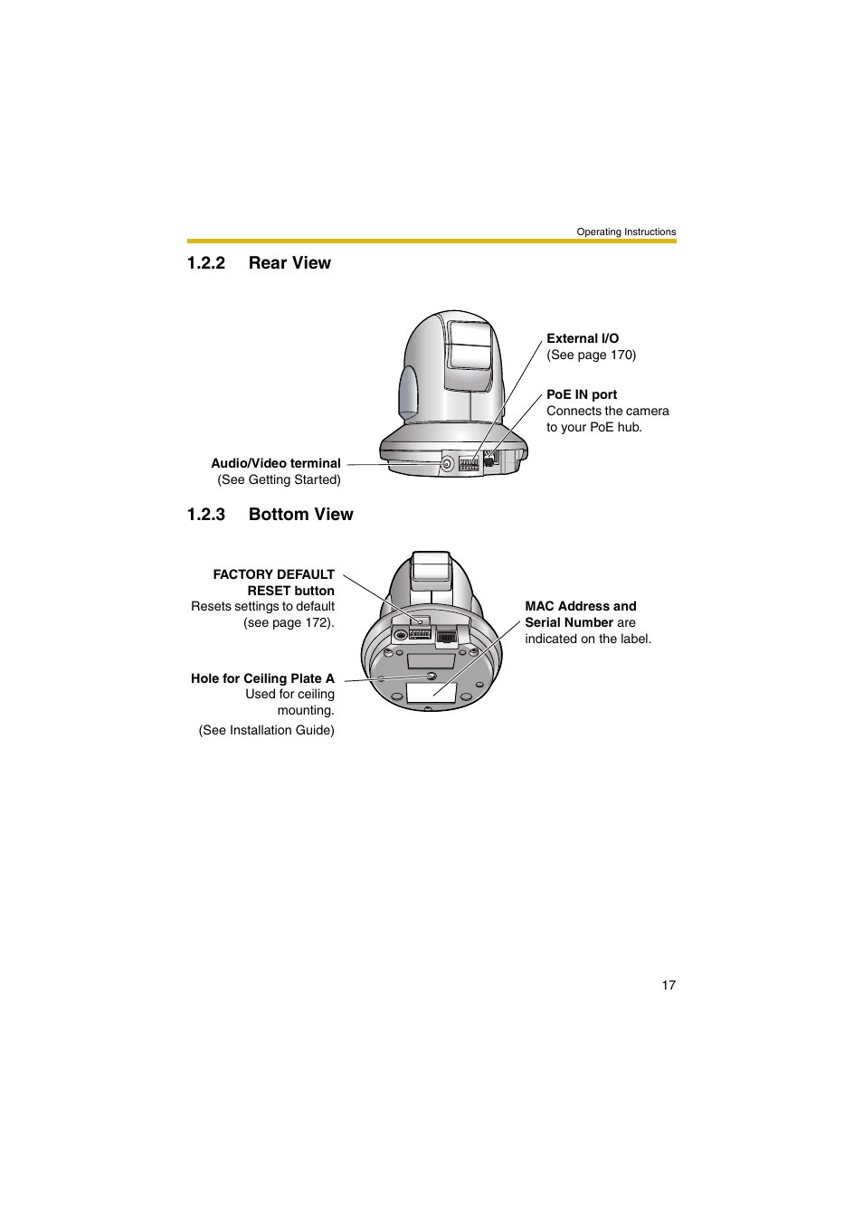 2 rear view, 3 bottom view, 2 rear view 1.2.3 bottom view | Panasonic BB-HCM381 User Manual | Page 17 / 204