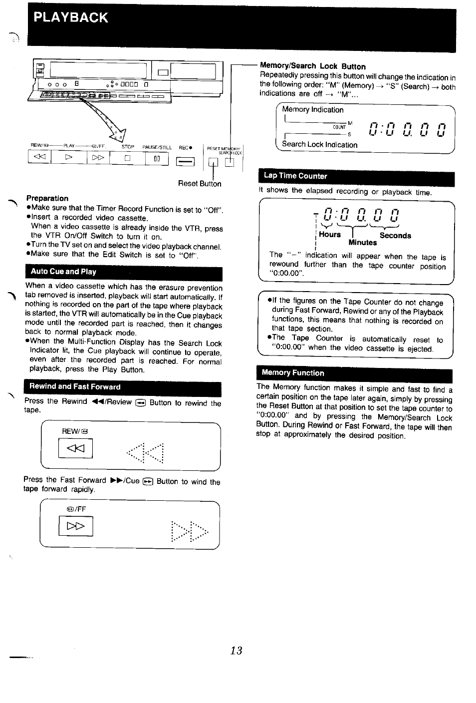Playback, U • u u . u u, U ‘ u u , u u | Panasonic NV-G45 Series User Manual | Page 13 / 32
