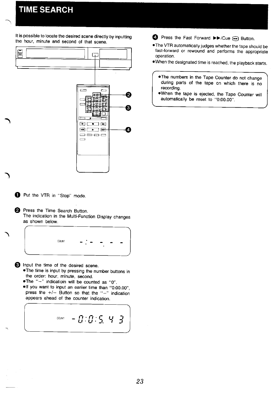 Time search, N ■ n • c | Panasonic NV-G45 Series User Manual | Page 23 / 32