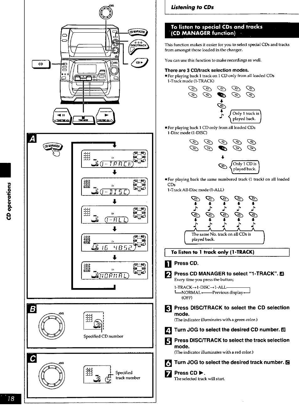 Ustening to cds | Panasonic SC-AK90 User Manual | Page 18 / 40