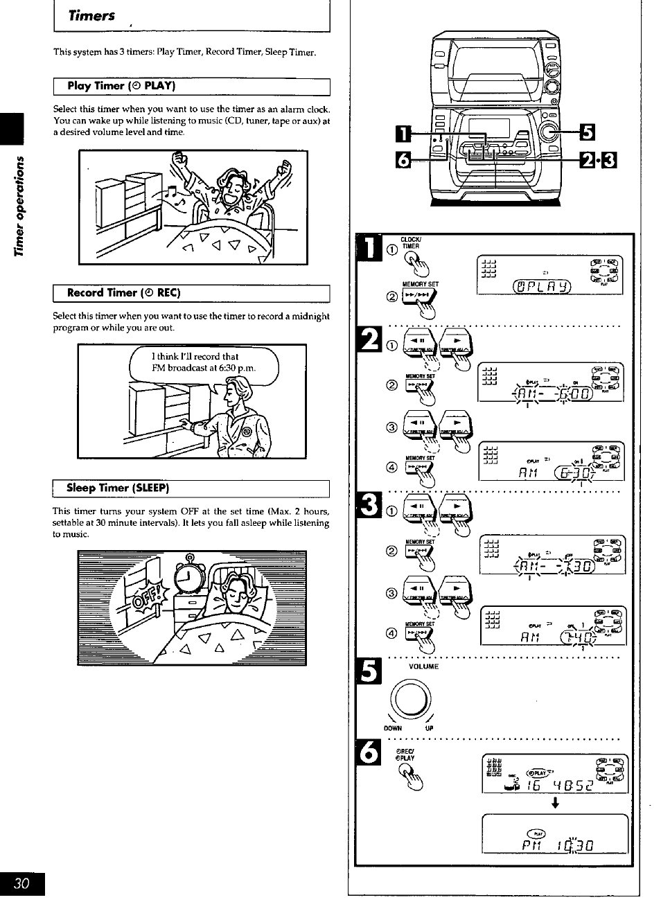 Timers | Panasonic SC-AK90 User Manual | Page 30 / 40
