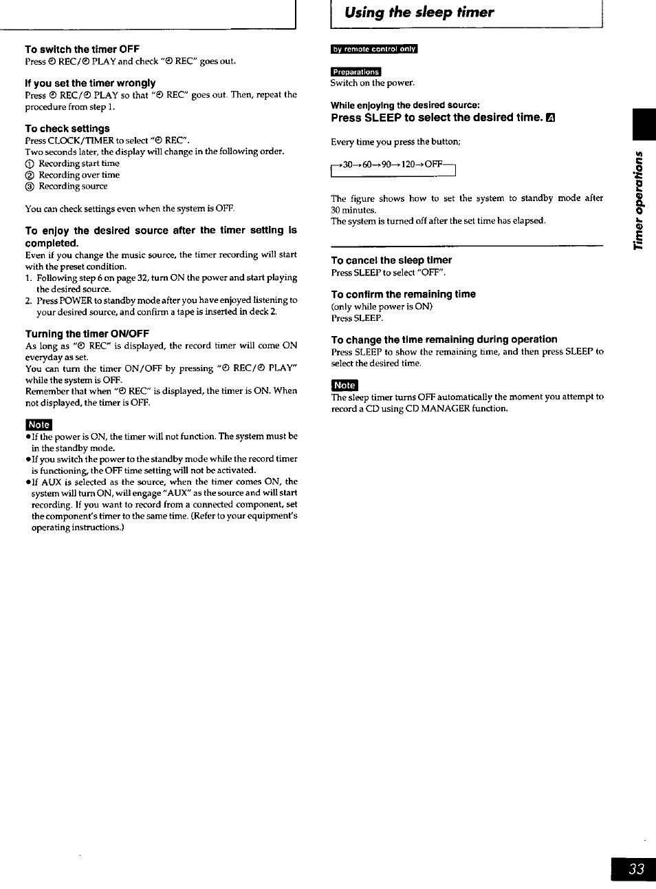 Using the sleep timer | Panasonic SC-AK90 User Manual | Page 33 / 40