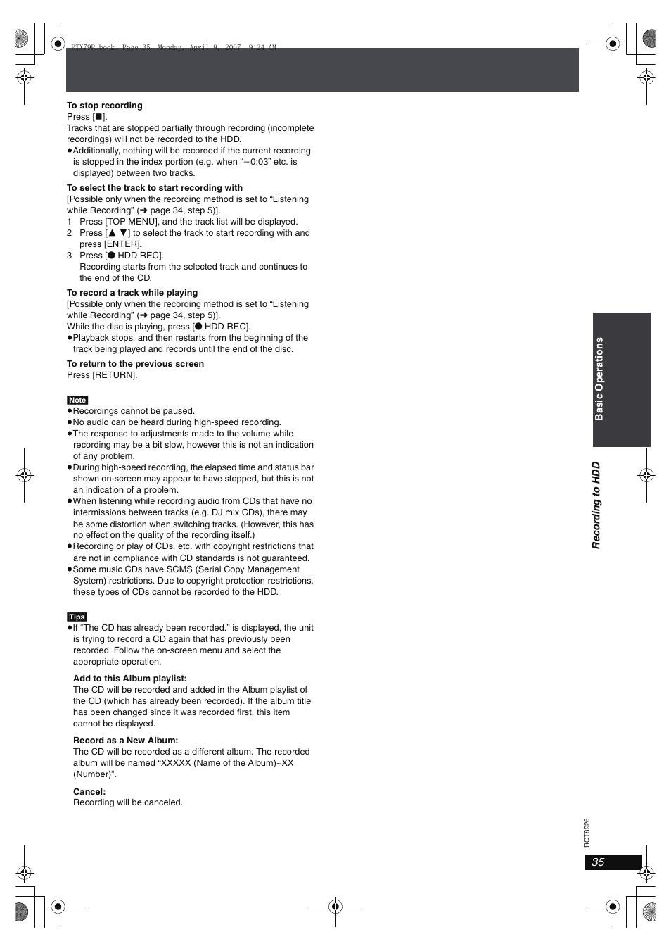 Panasonic SCPTX7 User Manual | Page 35 / 112