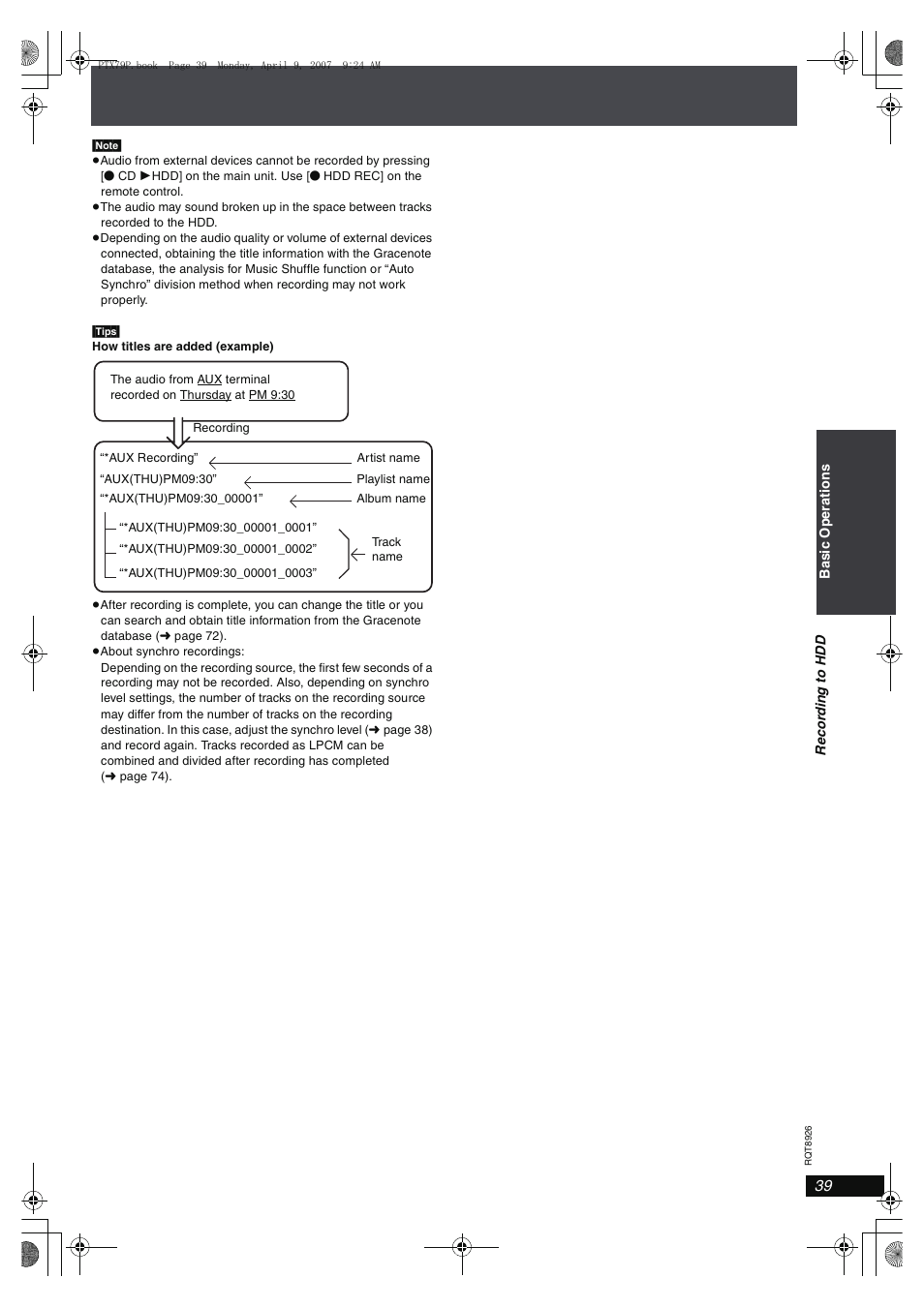 Panasonic SCPTX7 User Manual | Page 39 / 112