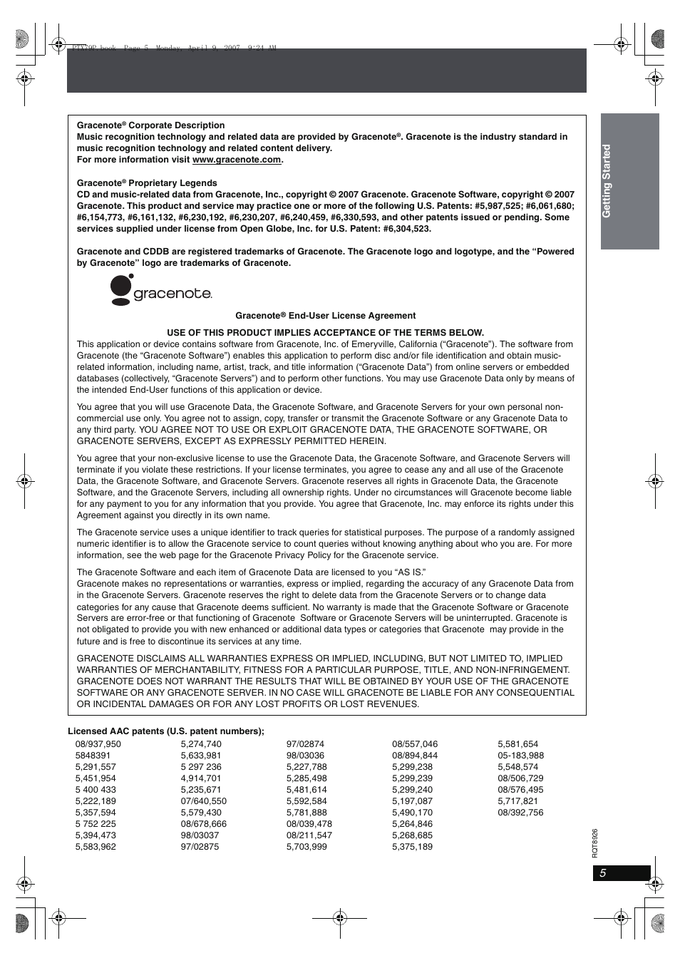 Panasonic SCPTX7 User Manual | Page 5 / 112