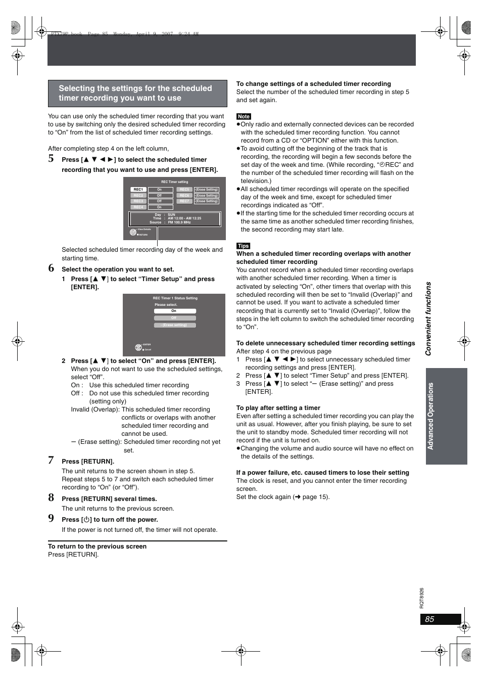 Panasonic SCPTX7 User Manual | Page 85 / 112