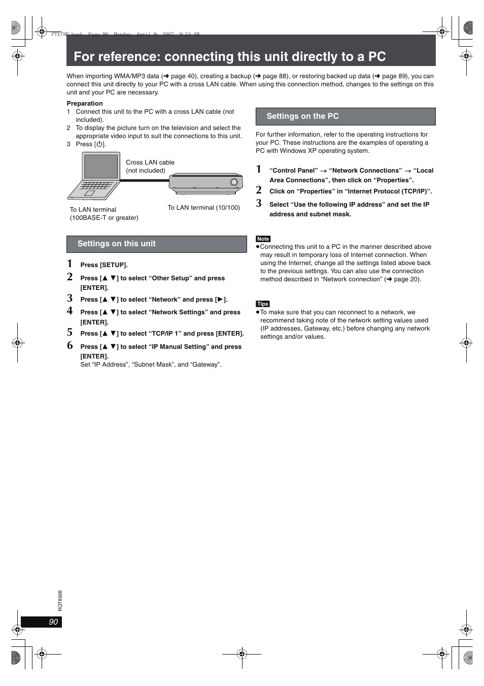 Panasonic SCPTX7 User Manual | Page 90 / 112