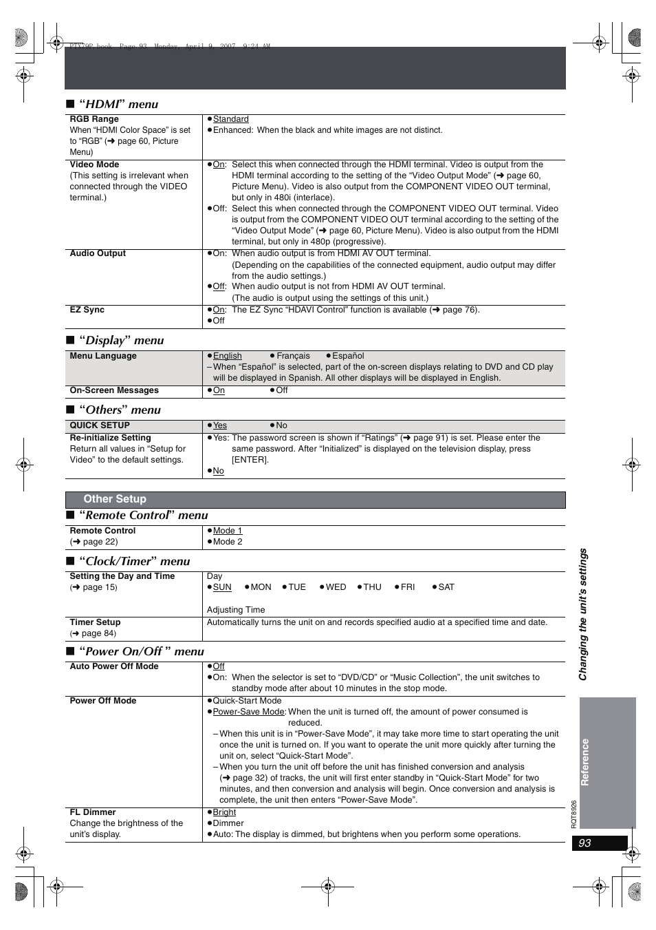 Panasonic SCPTX7 User Manual | Page 93 / 112
