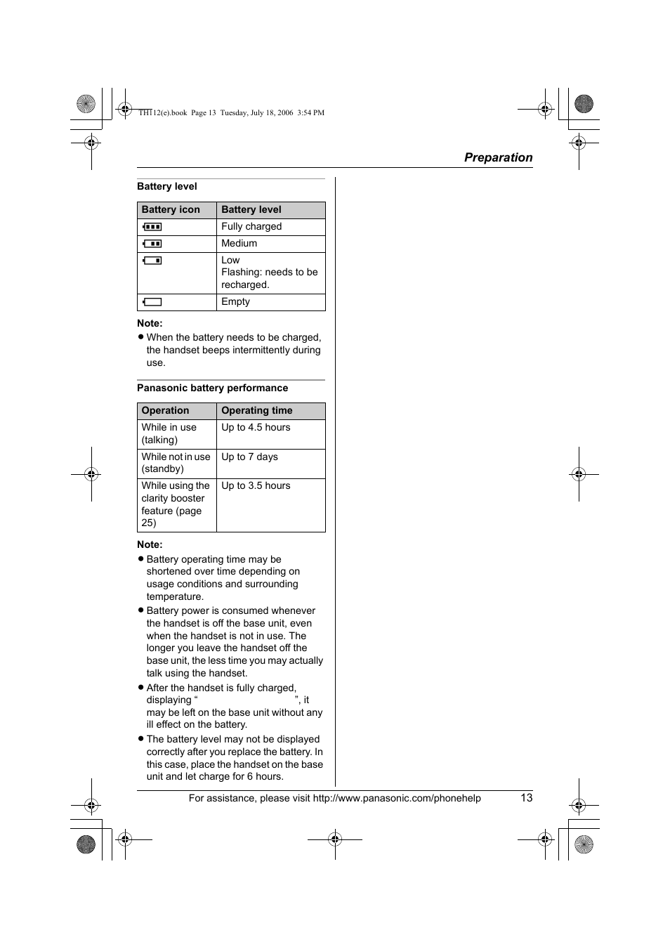 Panasonic KX-TH112 User Manual | Page 13 / 92