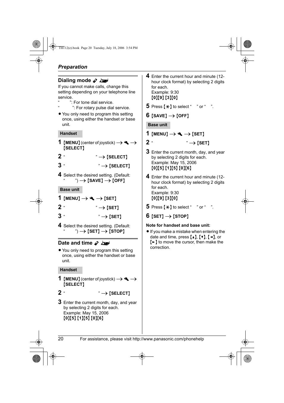 Panasonic KX-TH112 User Manual | Page 20 / 92