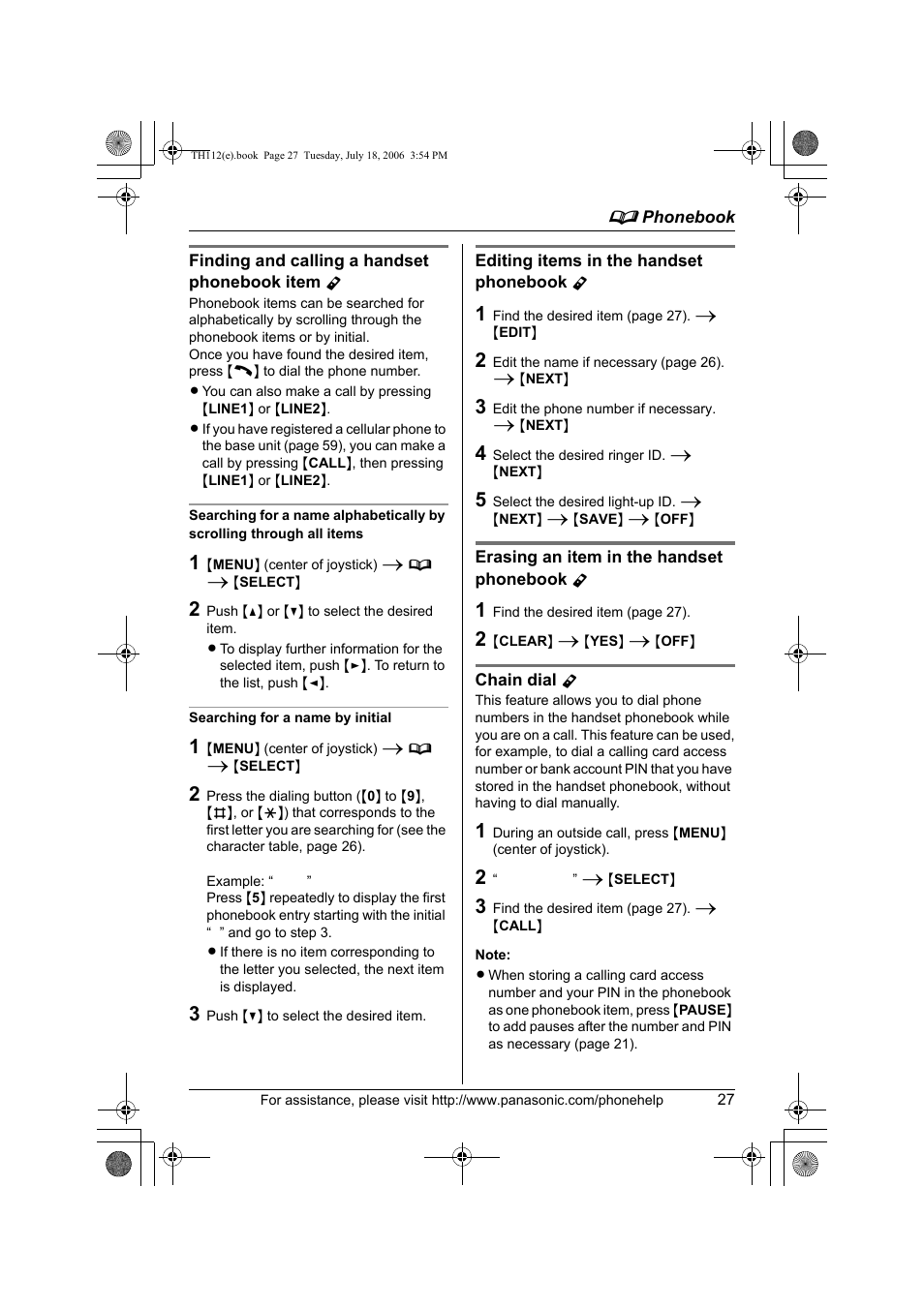 Panasonic KX-TH112 User Manual | Page 27 / 92