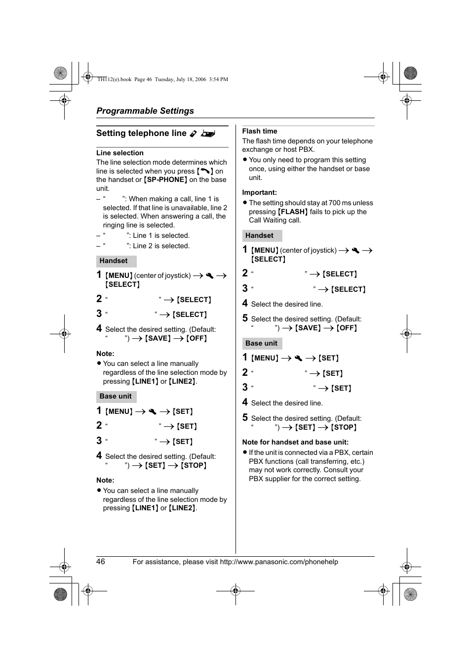 Panasonic KX-TH112 User Manual | Page 46 / 92