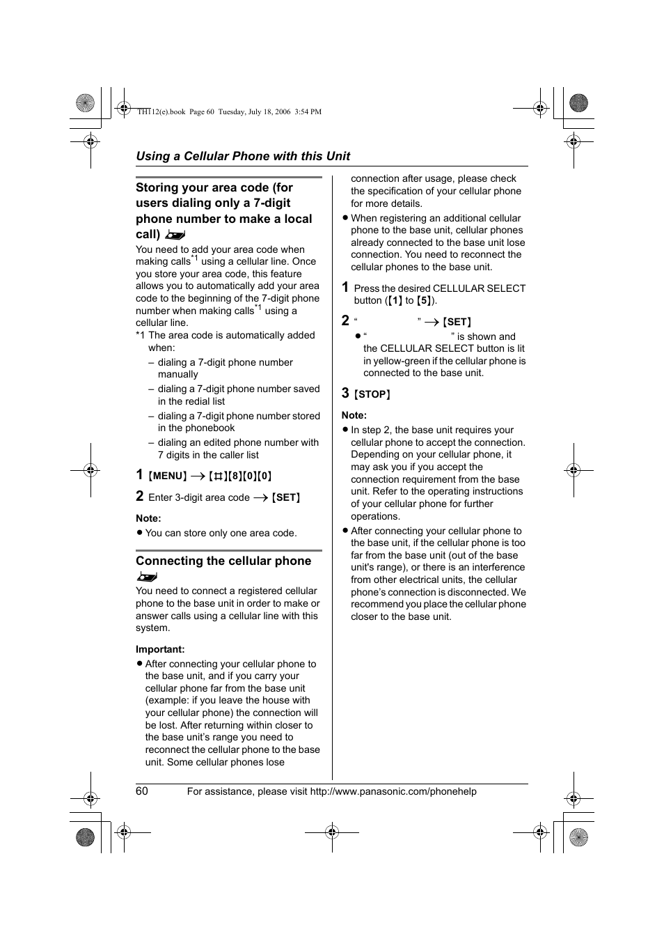 Panasonic KX-TH112 User Manual | Page 60 / 92