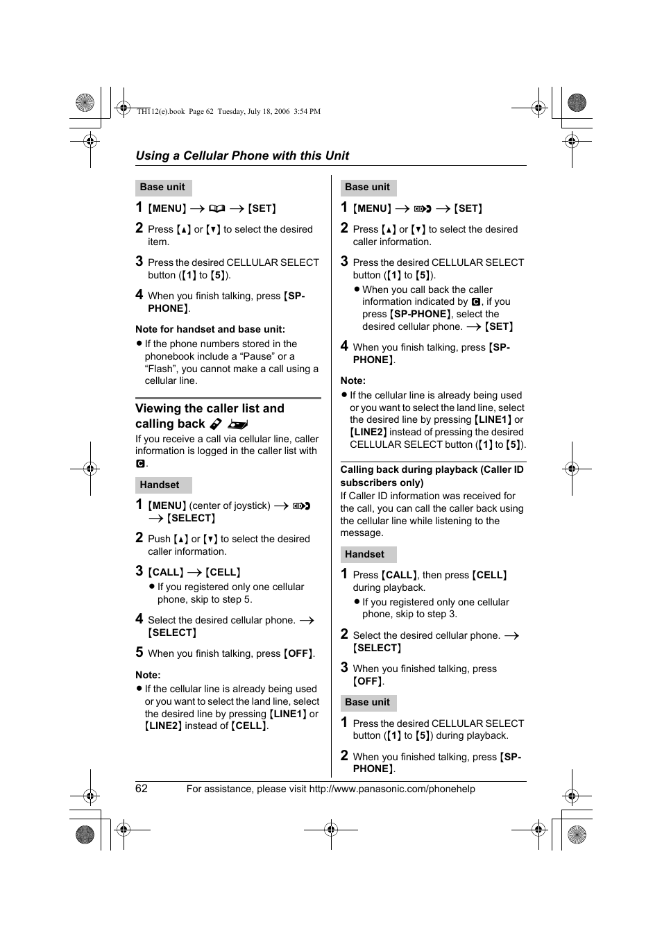 Panasonic KX-TH112 User Manual | Page 62 / 92