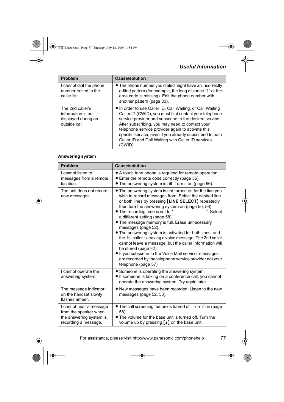 Panasonic KX-TH112 User Manual | Page 77 / 92