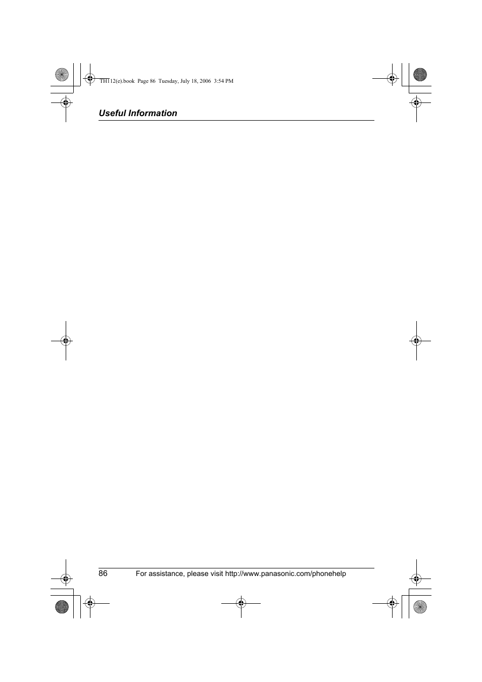 Panasonic KX-TH112 User Manual | Page 86 / 92