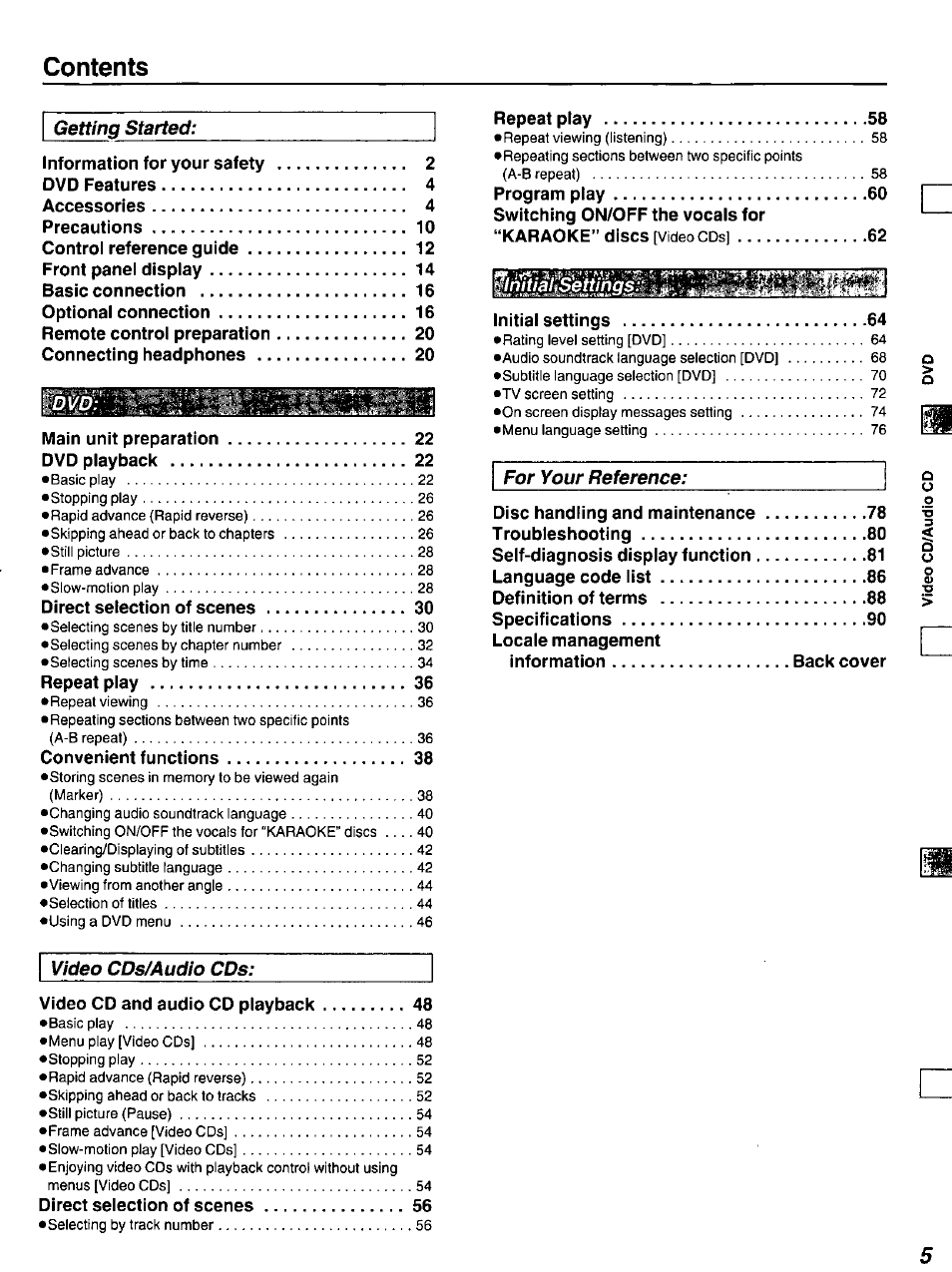 Panasonic DVD-A100 u CA User Manual | Page 5 / 92