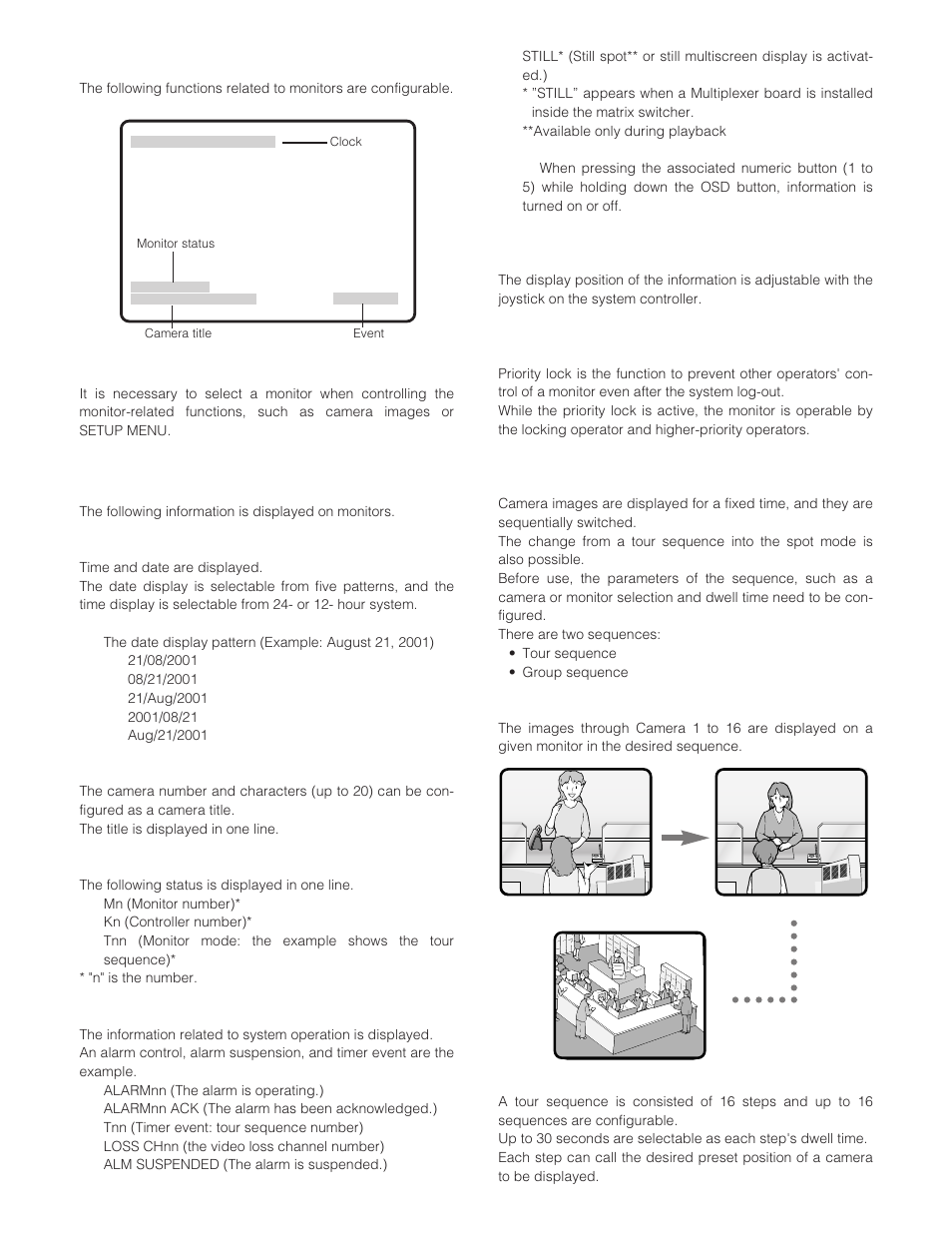 Monitor-related functions | Panasonic WJ-SX 150 User Manual | Page 14 / 148