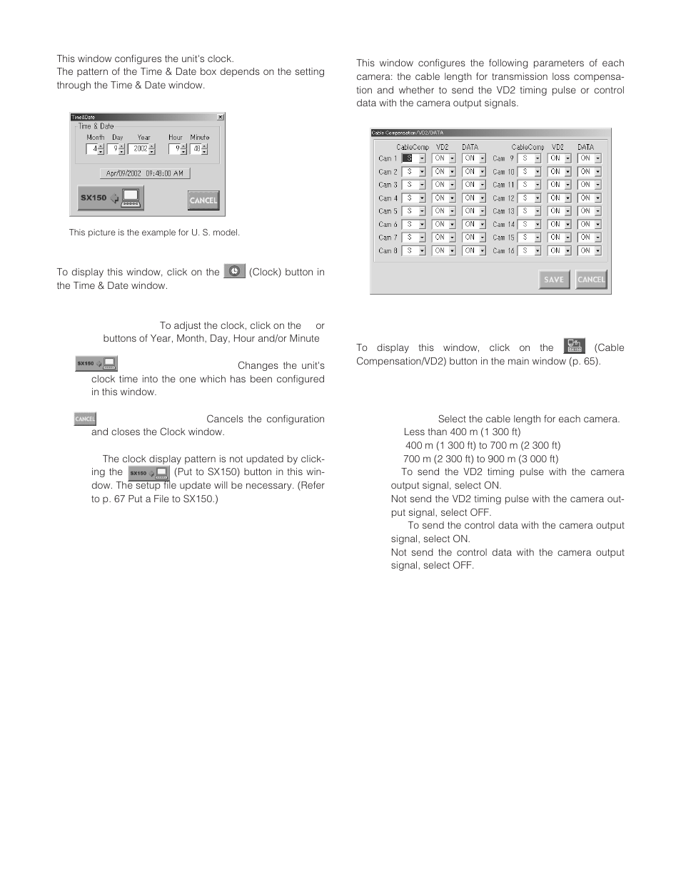 Cable compensation/vd2/data | Panasonic WJ-SX 150 User Manual | Page 76 / 148