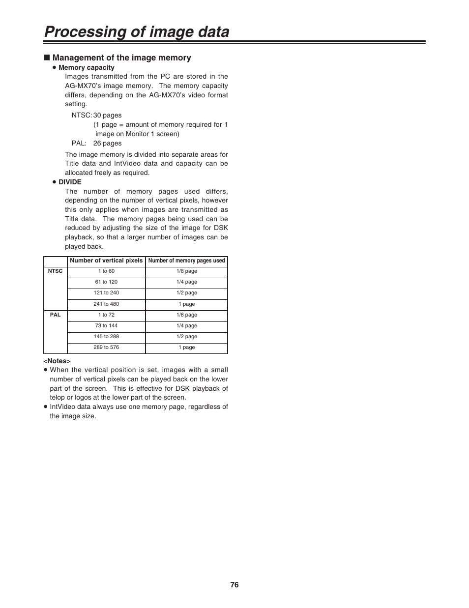 Processing of image data | Panasonic AG-MX70 User Manual | Page 76 / 102
