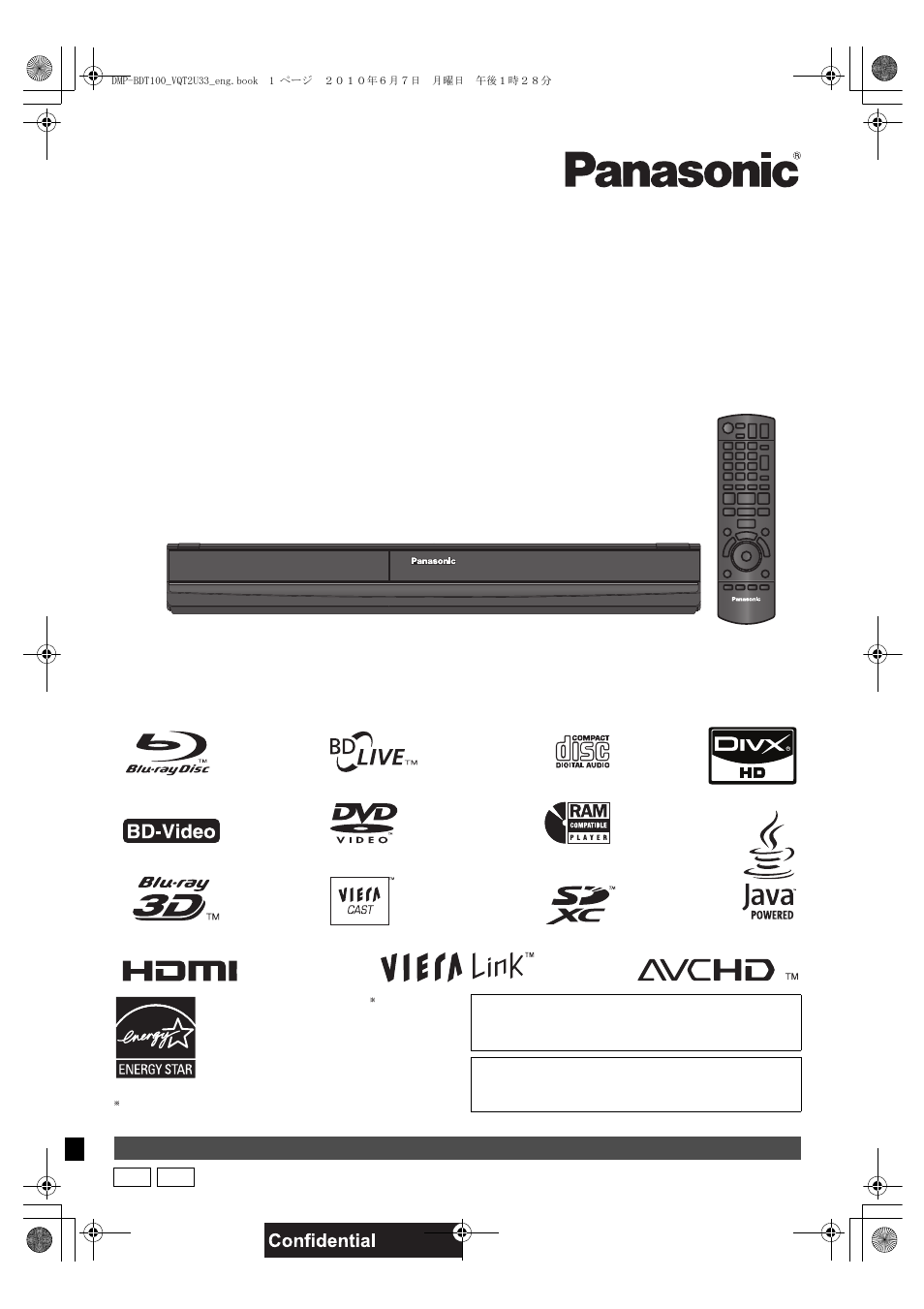 Panasonic DMP-BDT105 User Manual | 48 pages