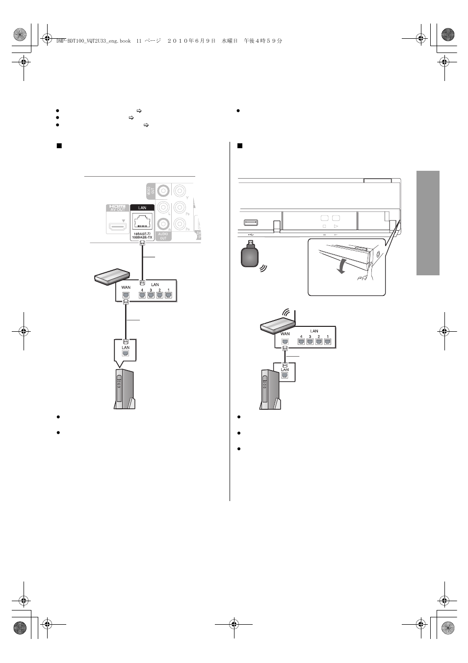 Step 3 : connecting to a broadband network | Panasonic DMP-BDT105 User Manual | Page 11 / 48