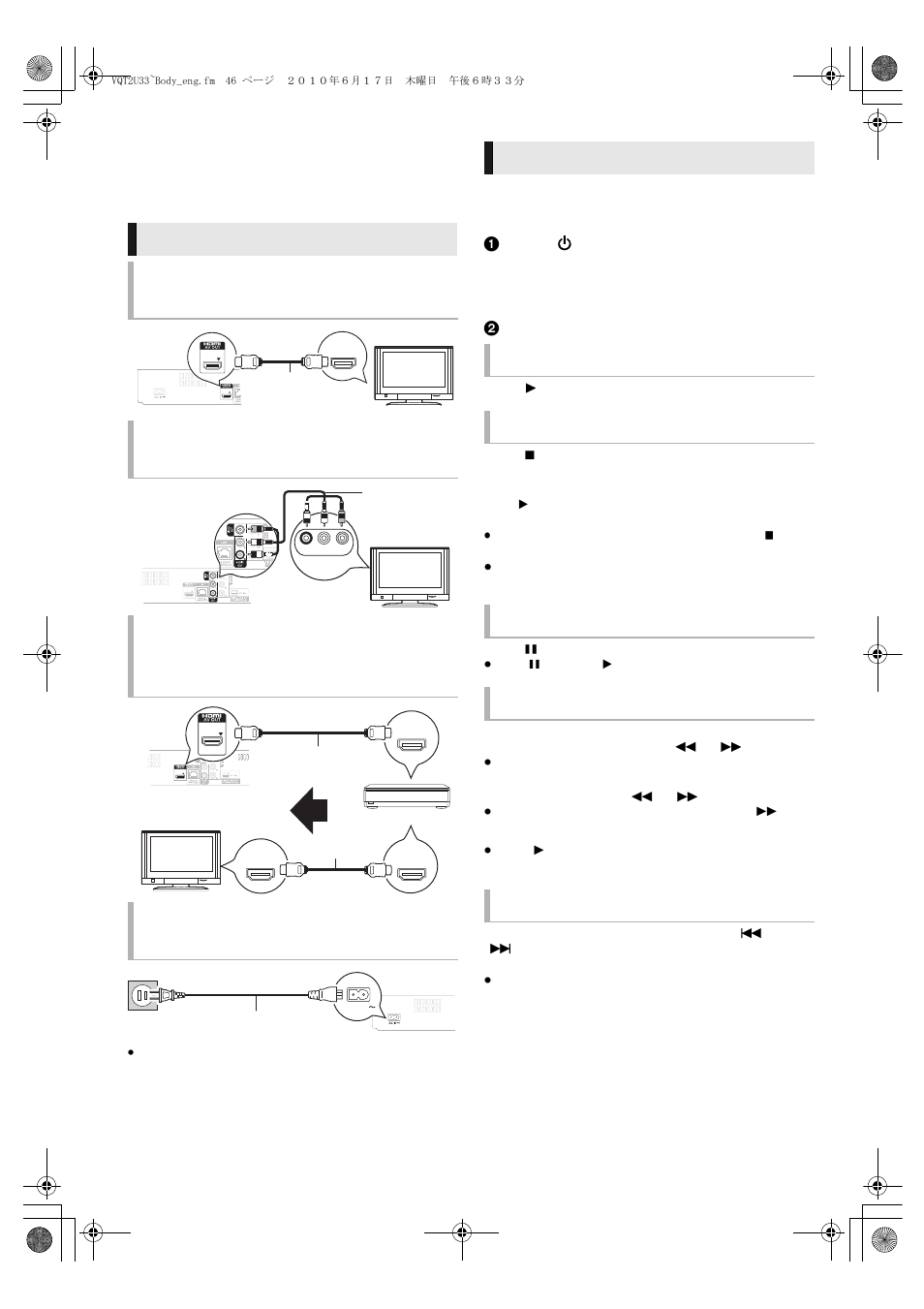 Referencia rápida en español, Conexiones básicas, Reproducción básica | Panasonic DMP-BDT105 User Manual | Page 46 / 48