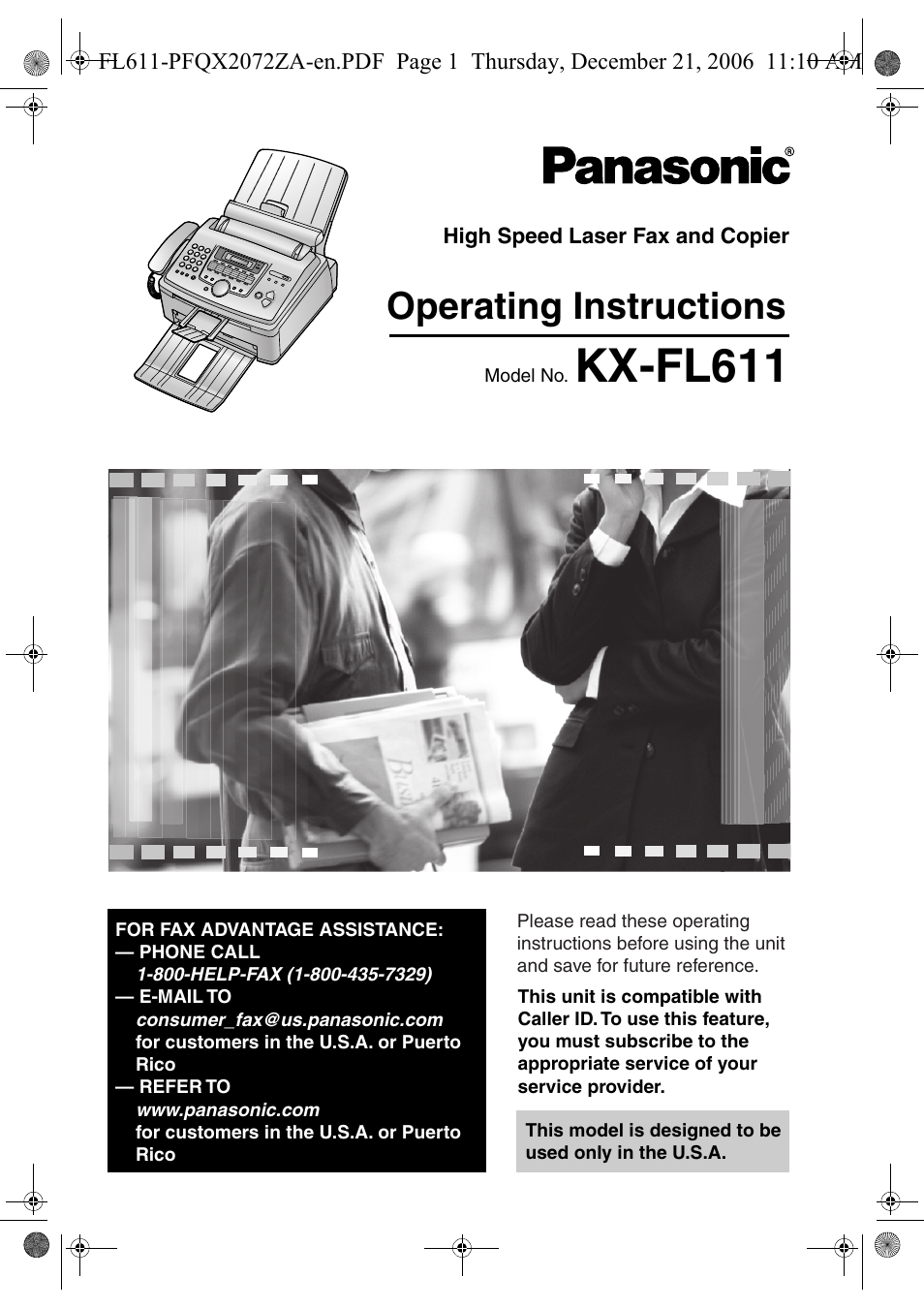 Panasonic KX-FL611 User Manual | 86 pages