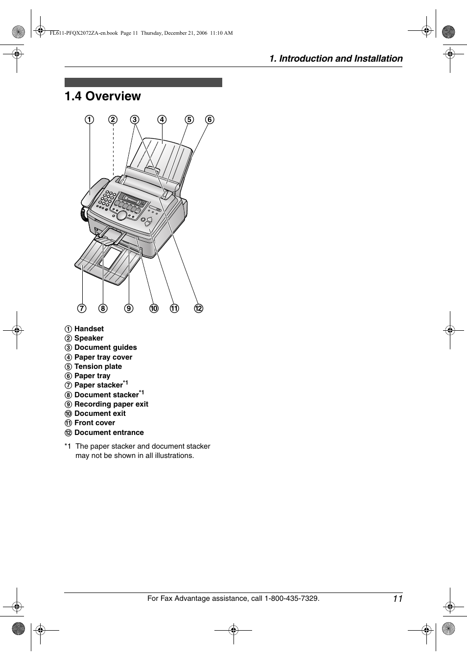 4 overview, Overview, 4 overview | Panasonic KX-FL611 User Manual | Page 13 / 86
