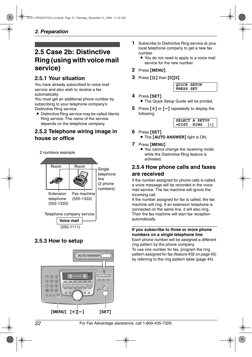 1 your situation, 4 how phone calls and faxes are received | Panasonic KX-FL611 User Manual | Page 24 / 86