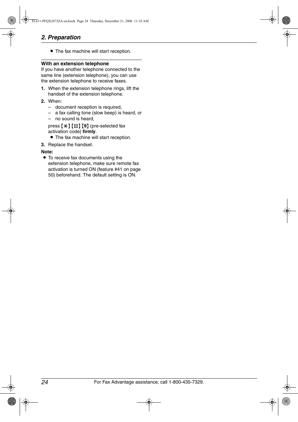 Preparation 24 | Panasonic KX-FL611 User Manual | Page 26 / 86