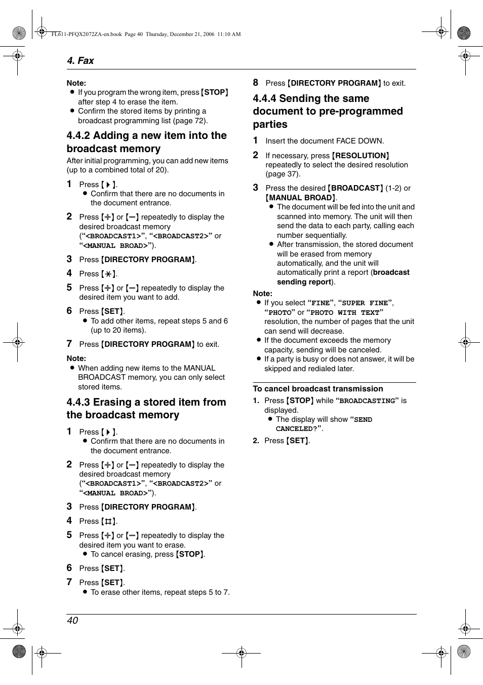 Panasonic KX-FL611 User Manual | Page 42 / 86