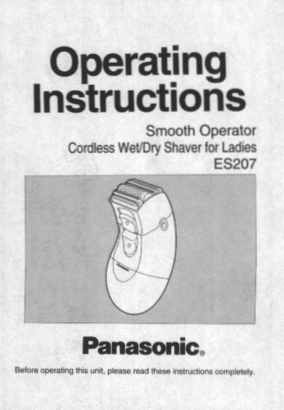 Panasonic ES207 User Manual | 12 pages