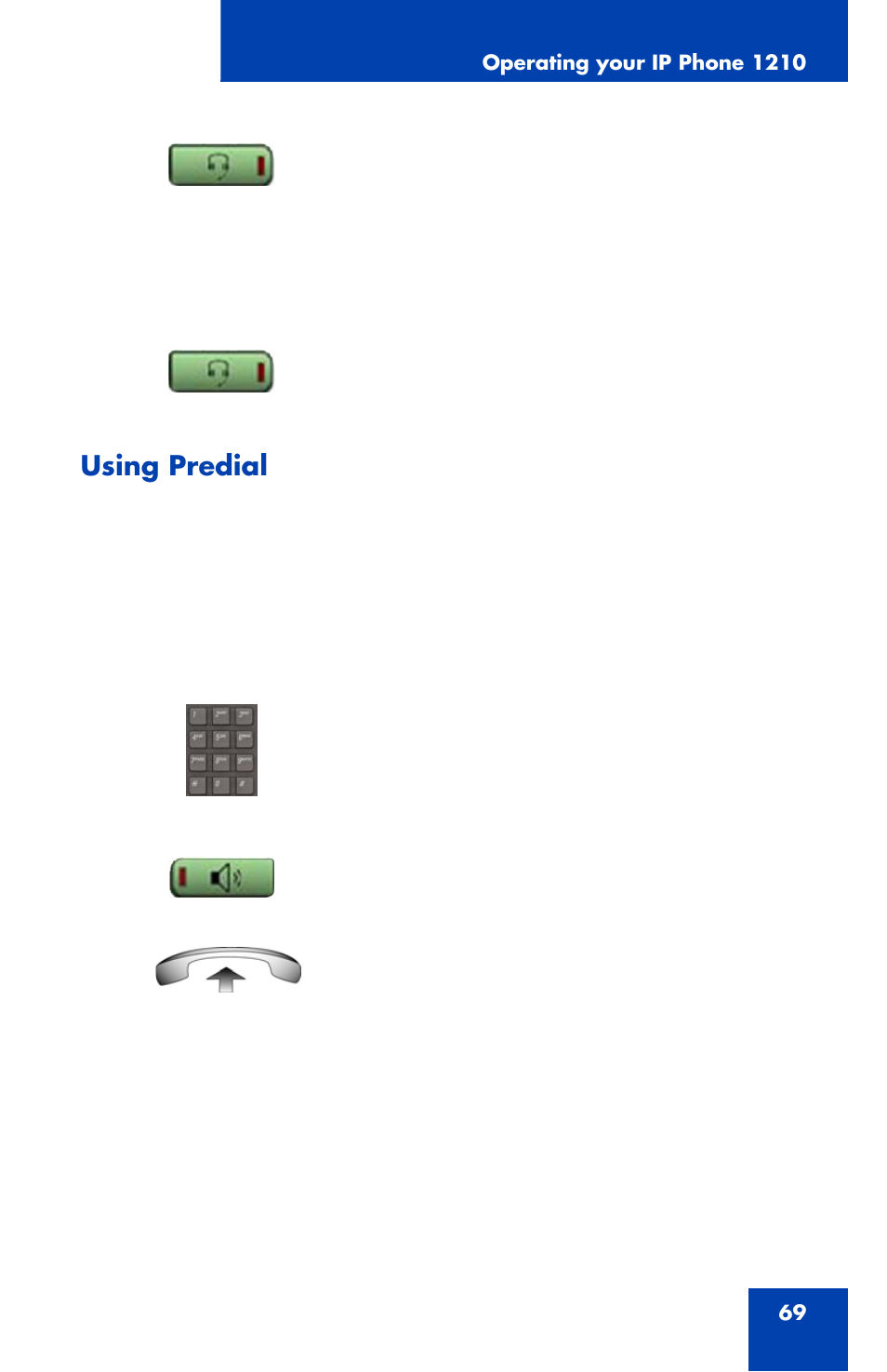 Using predial | Panasonic 1210 User Manual | Page 69 / 120