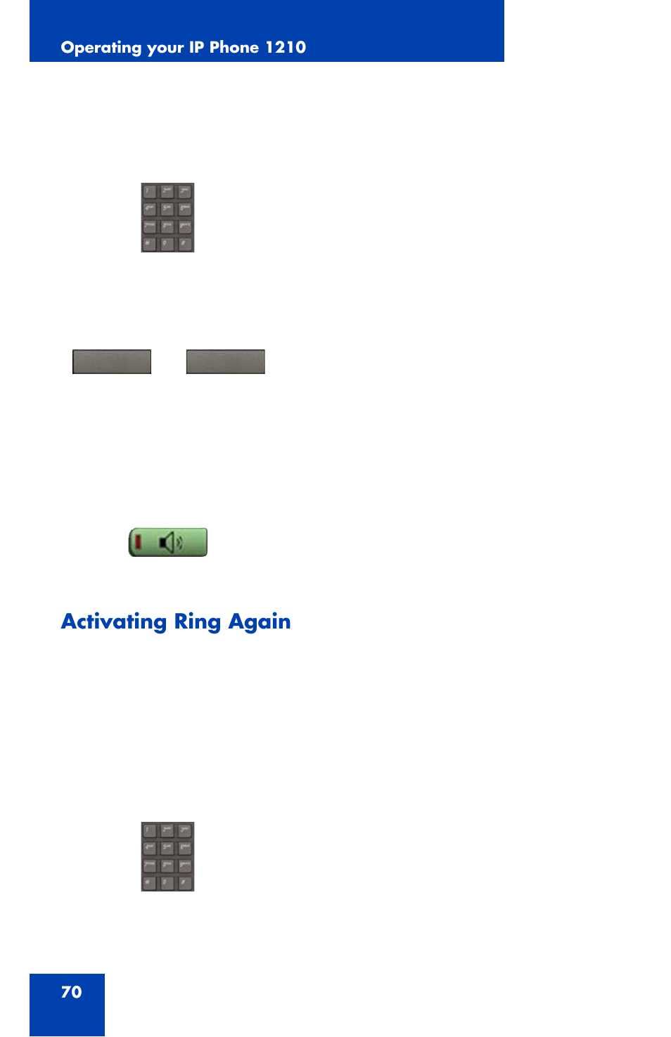 Activating ring again | Panasonic 1210 User Manual | Page 70 / 120