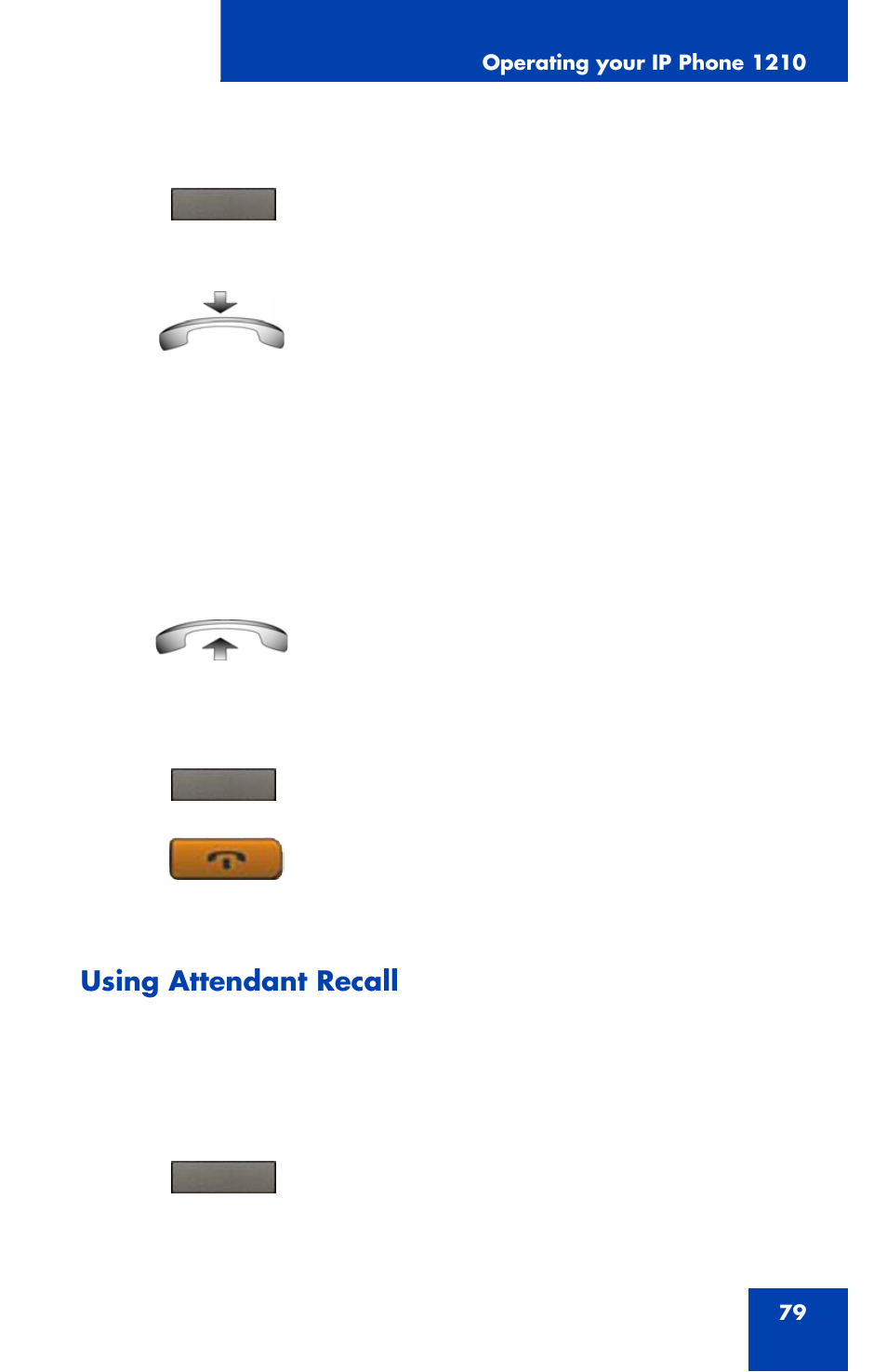 Using attendant recall | Panasonic 1210 User Manual | Page 79 / 120