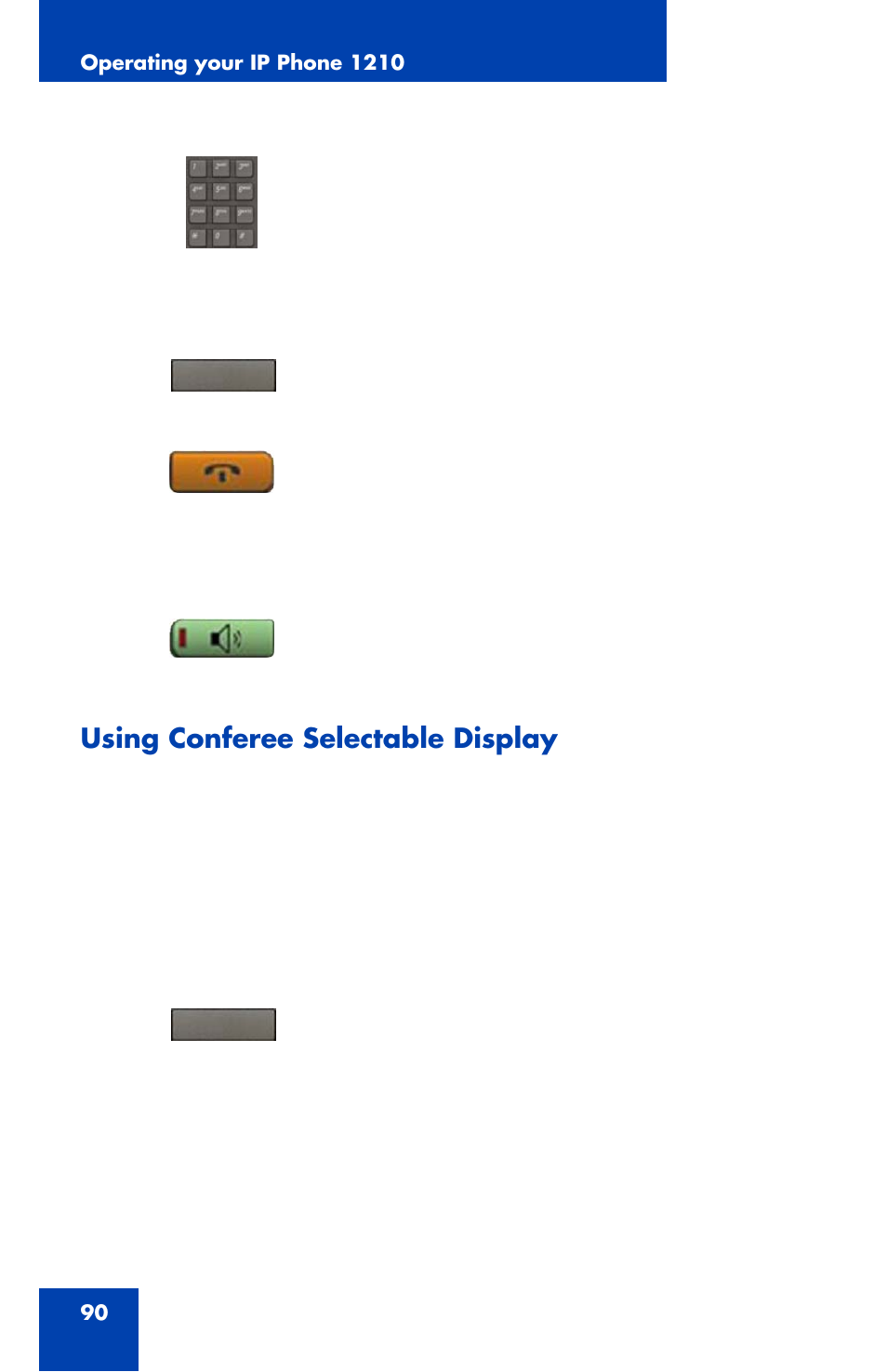 Using conferee selectable display | Panasonic 1210 User Manual | Page 90 / 120