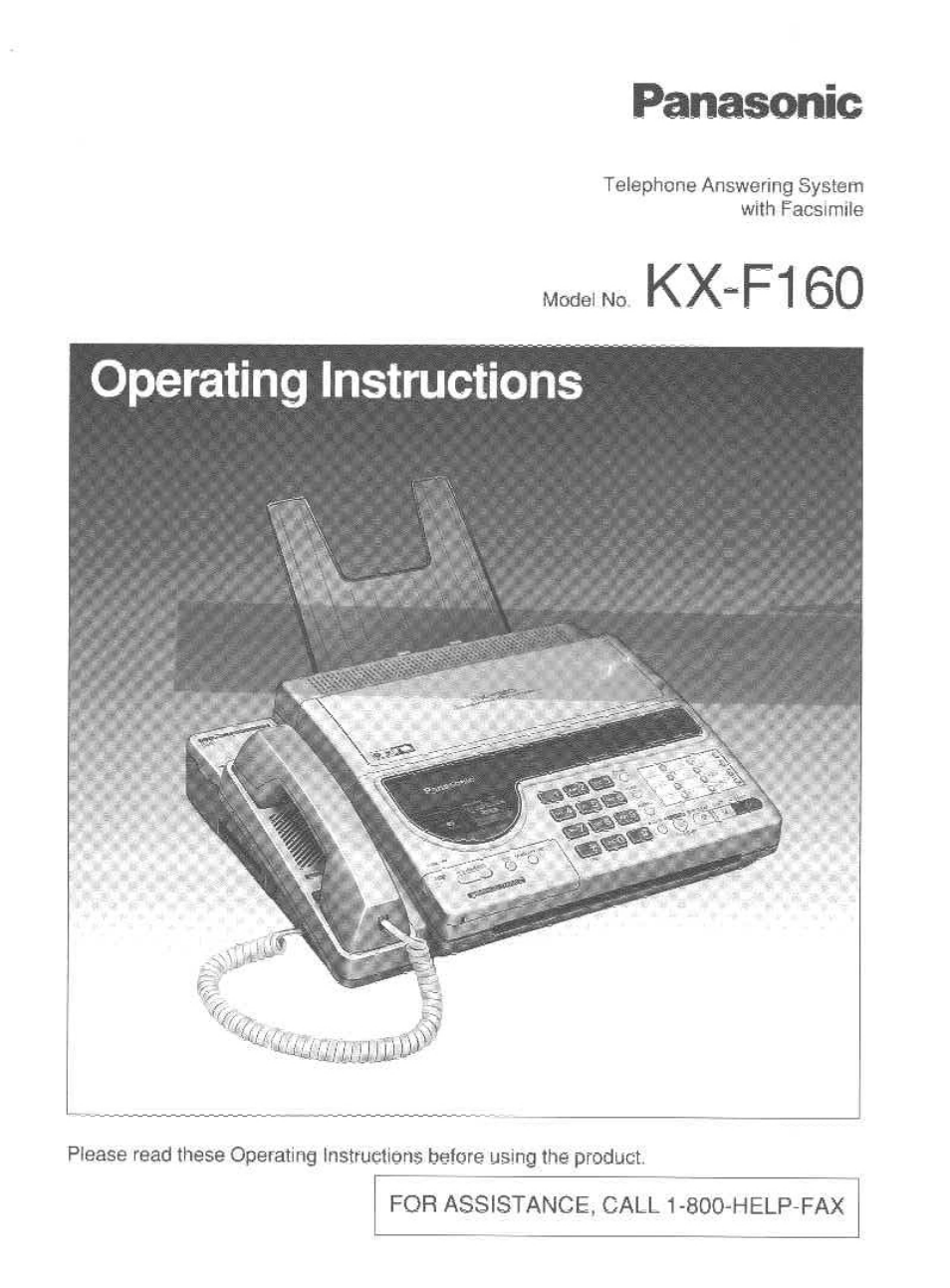 Panasonic KX-F160 User Manual | 124 pages