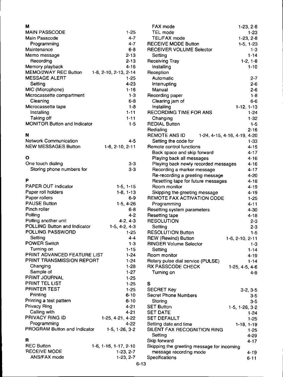 Panasonic KX-F160 User Manual | Page 117 / 124