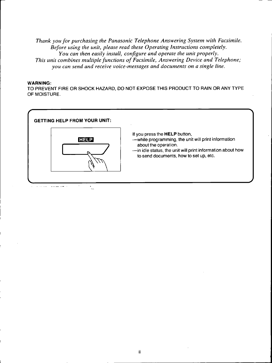 Panasonic KX-F160 User Manual | Page 2 / 124