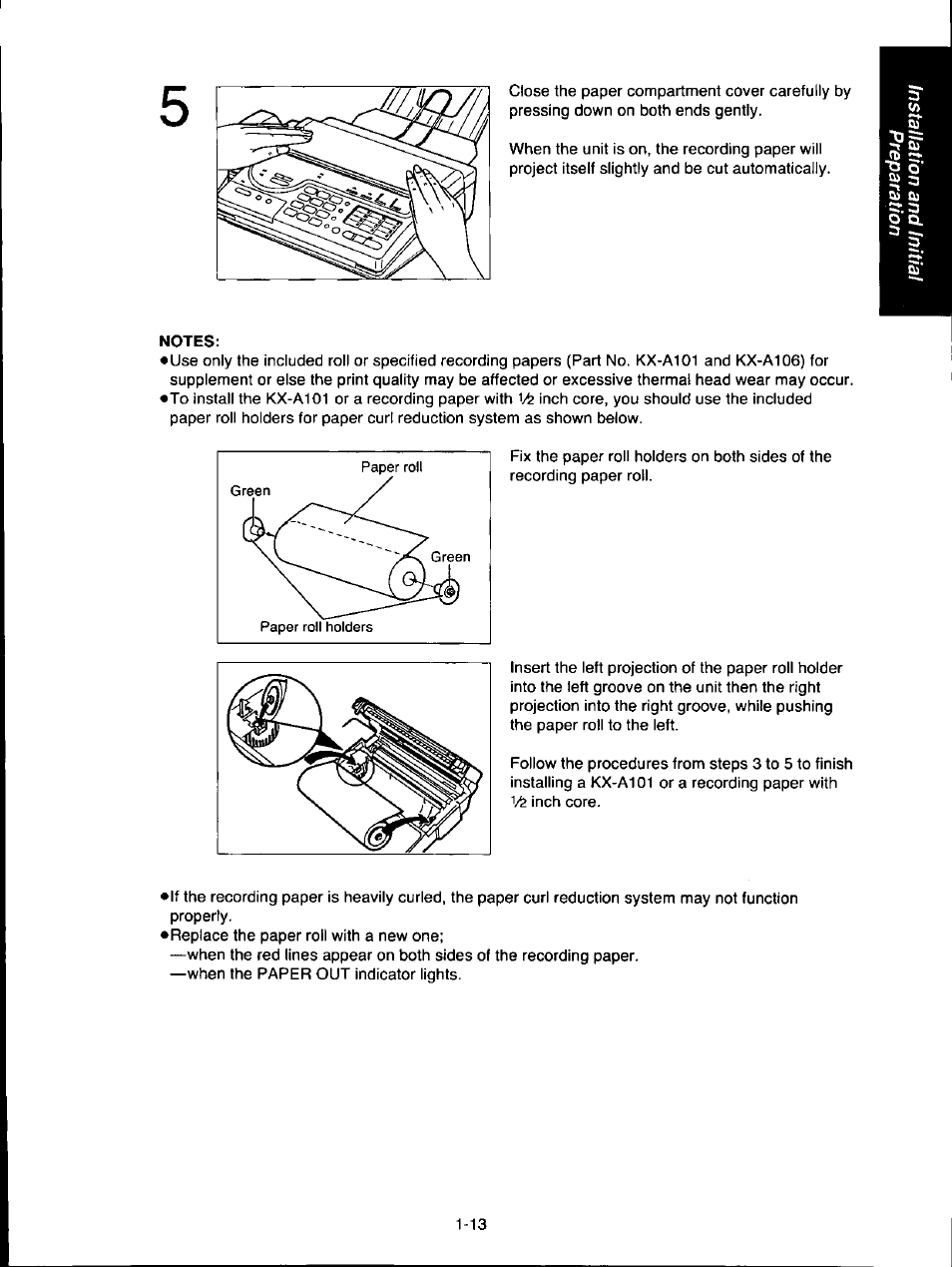 Notes | Panasonic KX-F160 User Manual | Page 21 / 124