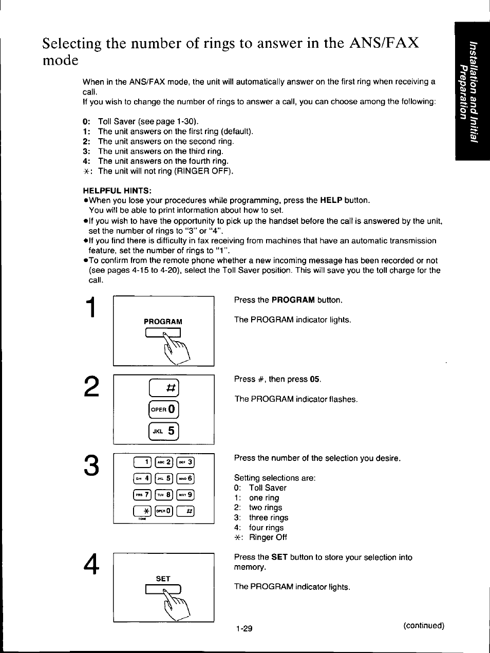 Helpful hints, Czleeilei) | Panasonic KX-F160 User Manual | Page 37 / 124