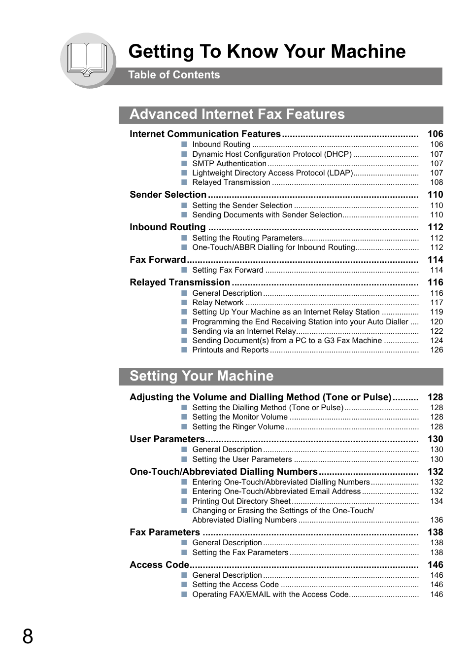 Panasonic DP-180 User Manual | Page 8 / 194